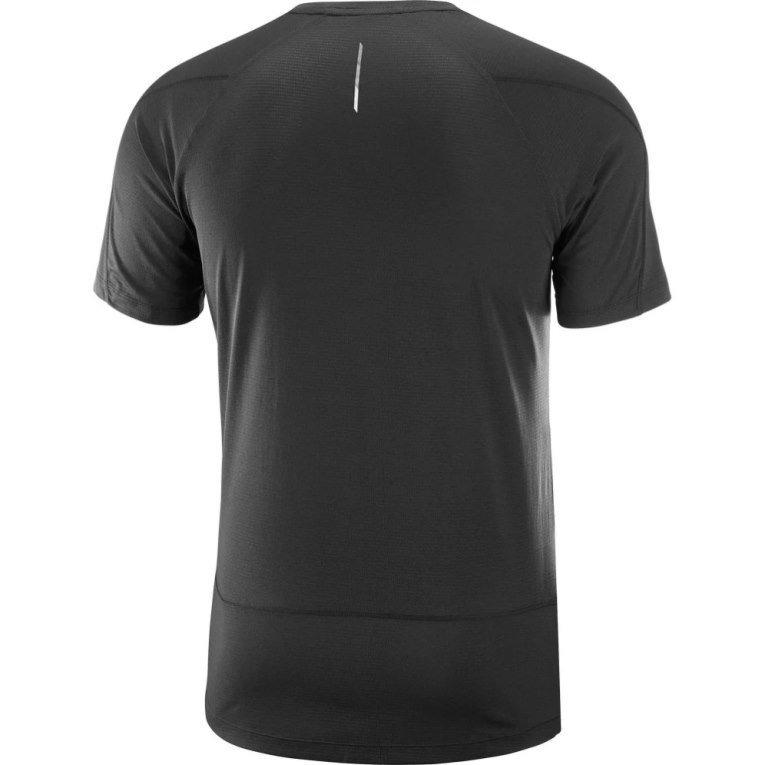 Black Salomon Cross Run Short Sleeve Men's T-Shirts | PH 64703I